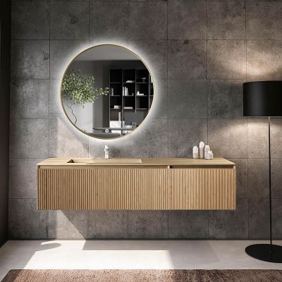 Ars Longa Lumio lustro 80 cm okrągłe z oświetleniem złote LED-LUMIO80-Z