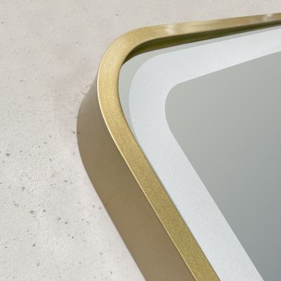 Ars Longa Venti lustro 55x110 cm prostokątne z oświetleniem złote LED-VENTI55110-Z