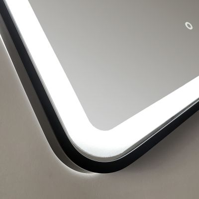 Ars Longa Verso lustro 60x80 cm prostokątne z oświetleniem czarne LED-VERSO6080-C