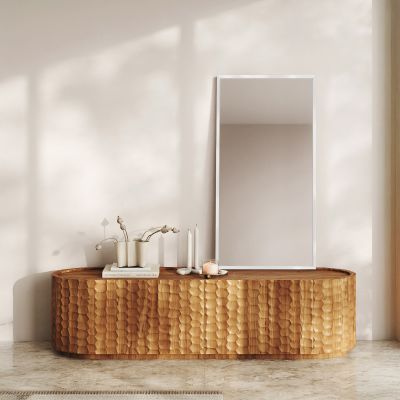 Ars Longa Linea lustro 53x43 cm prostokątne białe LINEA4050-B
