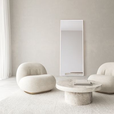 Ars Longa Linea lustro 53x43 cm prostokątne białe LINEA4050-B