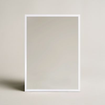 Ars Longa Linea lustro 53x43 cm prostokątne białe LINEA4050-B