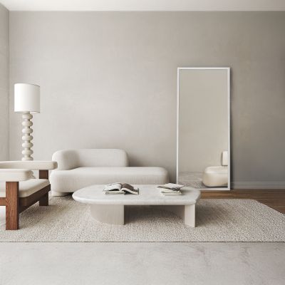 Ars Longa Linea lustro 103x53 cm prostokątne białe LINEA50100-BS