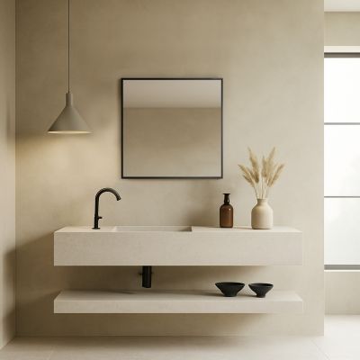 Ars Longa Linea lustro 53x43 cm prostokątne czarne LINEA4050-CS