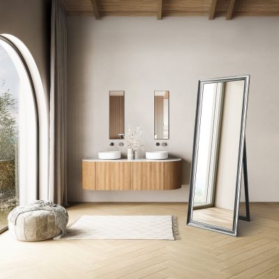 Ars Longa Oslo lustro stojące 40,4x160,4 cm prostokątne nikiel LS-OLSO32152-N