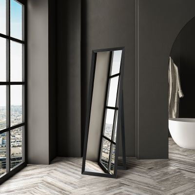 Ars Longa Slim lustro stojące 39,8x159,8 cm prostokątne czarne szczotkowane LS-SLIM32152-CS