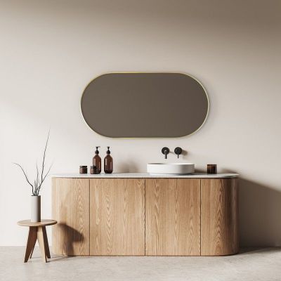 Ars Longa Scandi lustro 50x100 cm owalne jasny złoty SCANDI50100-ZS