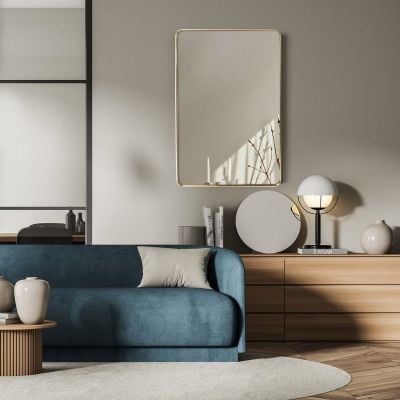 Ars Longa Zen lustro 60x90 cm prostokątne złoty ZEN6090-ZS