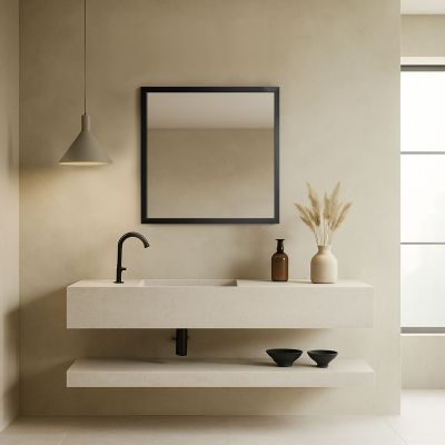 Ars Longa Slim lustro 157,8x57,8 cm prostokątne czarne szczotkowane SLIM50150-CS