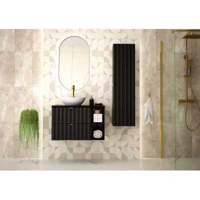 Megstyl Arcos szafka 34,5x31,8x130 cm boczna wisząca czarna 2419