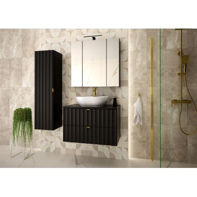 Megstyl Arcos szafka 34,5x31,8x130 cm boczna wisząca czarna 2419