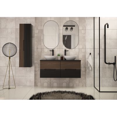 Megstyl Avella szafka 60x45,8x50 cm podumywalkowa wisząca czarna-orzech 2516