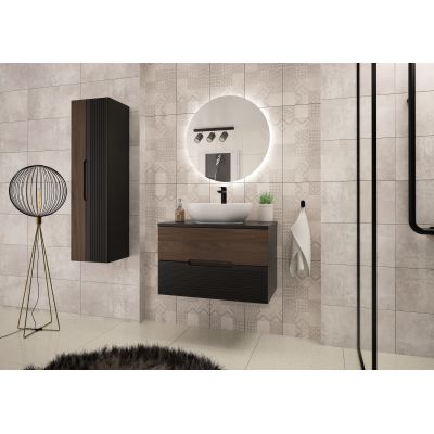 Megstyl Avella szafka 80x45,8x50 cm podumywalkowa wisząca czarna-orzech 2586