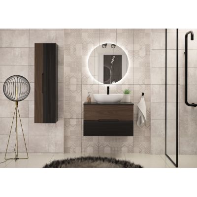 Megstyl Avella szafka 80x45,8x50 cm podumywalkowa wisząca czarna-orzech 2586