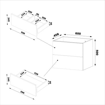 Megstyl Arcos szafka 60x45,8x50 cm podumywalkowa wisząca biała 2513
