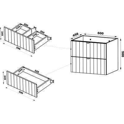 Megstyl Arcos szafka 60x45,8x50 cm podumywalkowa wisząca biała 2513