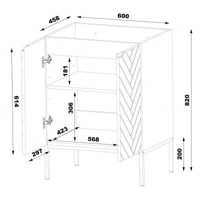 Megstyl Aspen szafka 60x45,8x82 cm podumywalkowa stojąca biała 2500
