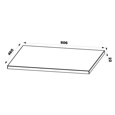 Megstyl blat 60x46 cm czarny dąb olejowany 2034