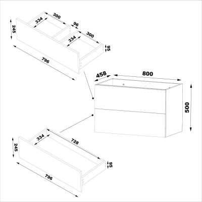 Megstyl Etna szafka 80x45,8x50 cm podumywalkowa wisząca kaszmir 2620