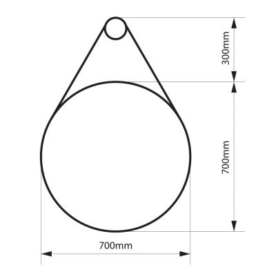 Massi Valo lustro 70 cm okrągłe czarny mat MSL-VA-700B