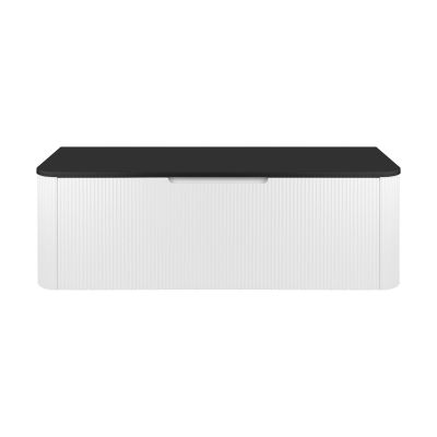 Oltens Hamnes szafka 120 cm podumywalkowa wisząca z blatem biały mat/czarny mat 68678000