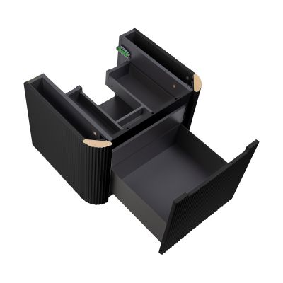 Oltens Hamnes szafka 60 cm podumywalkowa wisząca z blatem czarny mat/dąb 68668300