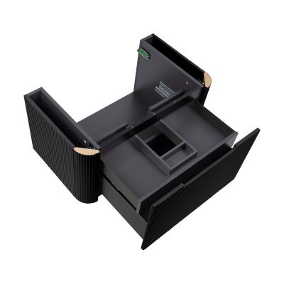 Oltens Hamnes szafka 80 cm podumywalkowa wisząca z blatem czarny mat/kaszmir 68671300