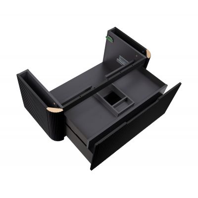 Oltens Hamnes szafka 100 cm podumywalkowa wisząca z blatem czarny mat 68673300