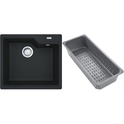 Franke Urban zlewozmywak granitowy z wkładką ociekową 56x50 cm onyx 114.0741.980