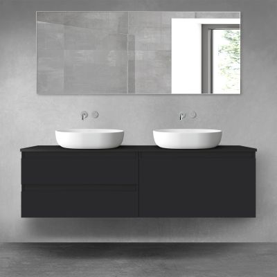 Oltens Vernal zestaw mebli łazienkowych 160 cm z blatem czarny mat 68363300