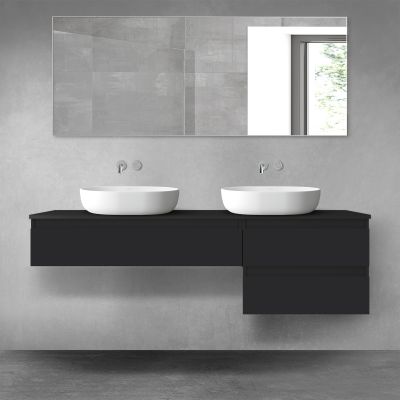 Oltens Vernal zestaw mebli łazienkowych 160 cm z blatem czarny mat 68328300