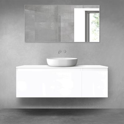 Oltens Vernal zestaw mebli łazienkowych 140 cm z blatem biały połysk 68312000