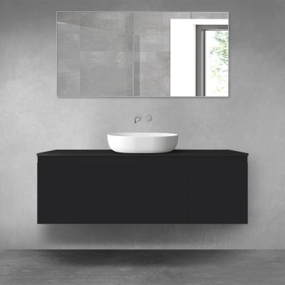 Oltens Vernal zestaw mebli łazienkowych 140 cm z blatem czarny mat 68312300