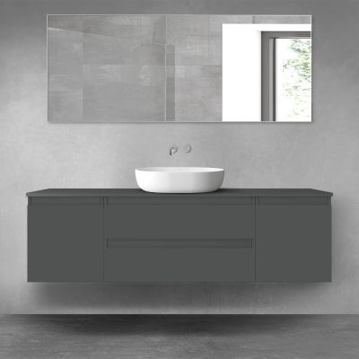 Oltens Vernal zestaw mebli łazienkowych 160 cm z blatem grafit mat 68378400