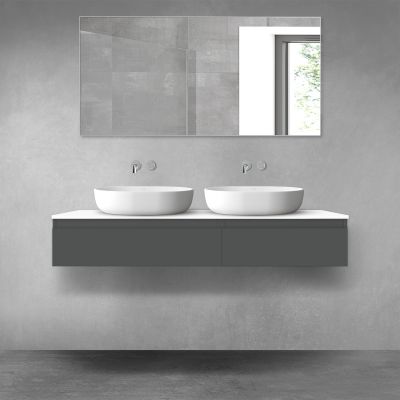 Oltens Vernal zestaw mebli łazienkowych 140 cm z blatem grafit mat/biały połysk 68322400