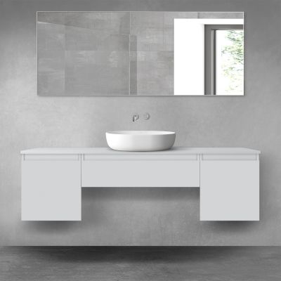 Oltens Vernal zestaw mebli łazienkowych 160 cm z blatem szary mat 68389700