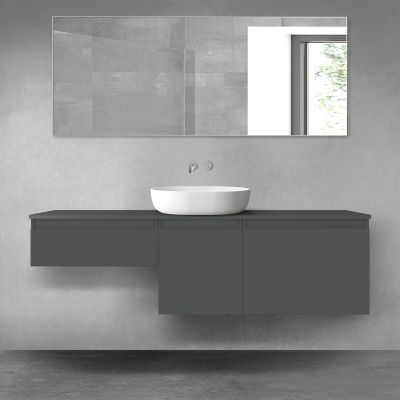 Oltens Vernal zestaw mebli łazienkowych 160 cm z blatem grafit mat 68431400
