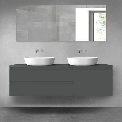 Oltens Vernal zestaw mebli łazienkowych 160 cm z blatem grafit mat 68339400