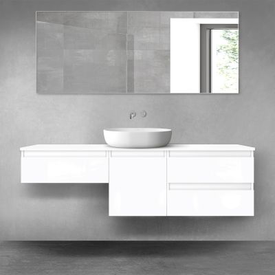 Oltens Vernal zestaw mebli łazienkowych 160 cm z blatem biały połysk 68472000