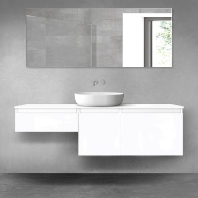 Oltens Vernal zestaw mebli łazienkowych 160 cm z blatem biały połysk 68473000