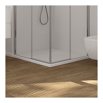 Oltens Bergytan brodzik 100x100 cm kwadratowy RockSurface biały 17102000
