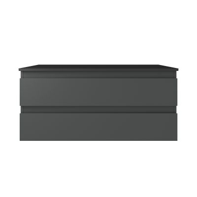 Oltens Vernal szafka 100 cm podumywalkowa wisząca z blatem grafit mat/czarny mat 68120400