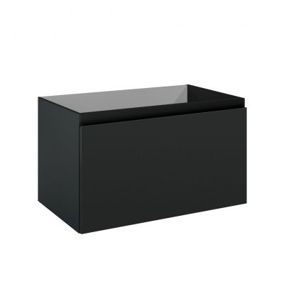 Oltens Vernal zestaw mebli łazienkowych 80 cm z blatem czarny mat/dąb 68223300