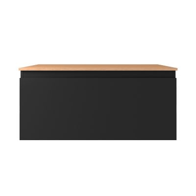 Oltens Vernal szafka 100 cm podumywalkowa wisząca z blatem czarny mat/dąb 68113300