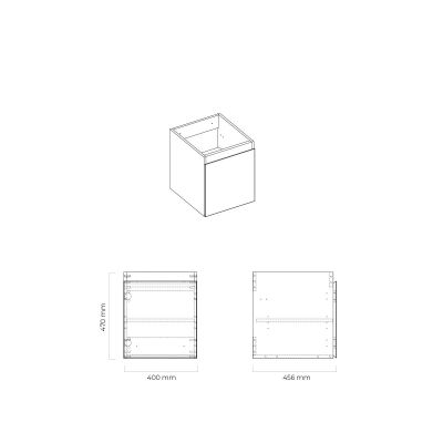 Oltens Vernal zestaw mebli łazienkowych 100 cm z blatem czarny mat/biały połysk 68253300