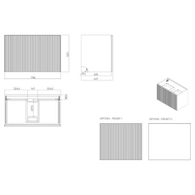 Zestaw Oltens Lun szafka podumywalkowa 80 cm z umywalką Kalla LavaForm biały mat/biały połysk 68782000
