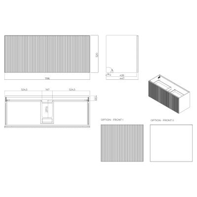 Zestaw Oltens Lun szafka podumywalkowa 120 cm z umywalką Stila LavaForm kaszmir/biały połysk 68794900