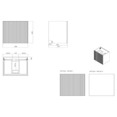 Zestaw Oltens Lun szafka podumywalkowa 60 cm z umywalką Stila LavaForm biały mat/biały połysk 68788000