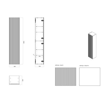 Oltens Lun szafka 160 cm boczna wisząca biały mat 60037000