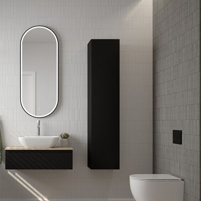 Oltens Vernal szafka 160 cm boczna wisząca czarny mat 61000300